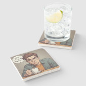 Coffee is the Best Medicine Steinuntersetzer (Seitenansicht)