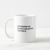 Coffee IV Workflow-Optimierung Lustige Arbeits-Hum Kaffeetasse (Links)
