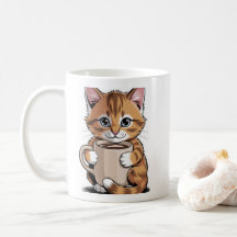 Coffee-Katze ☕🐱 – Süße Katze mit Kaffee-Design