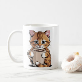 Coffee-Katze ☕🐱 – Süße Katze mit Kaffee-Design Kaffeetasse
