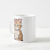 Coffee-Katze ☕🐱 – Süße Katze mit Kaffee-Design Kaffeetasse (Vorderseite Links)