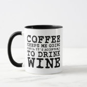 Coffee Keeps Me Going Until Wine Tasse (Links)