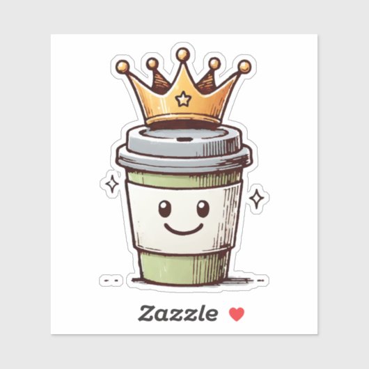 Coffee King Kawaii Aufkleber (Blatt)