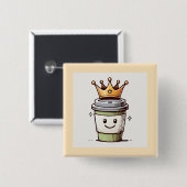 Coffee King Kawaii Button (Vorne & Hinten)