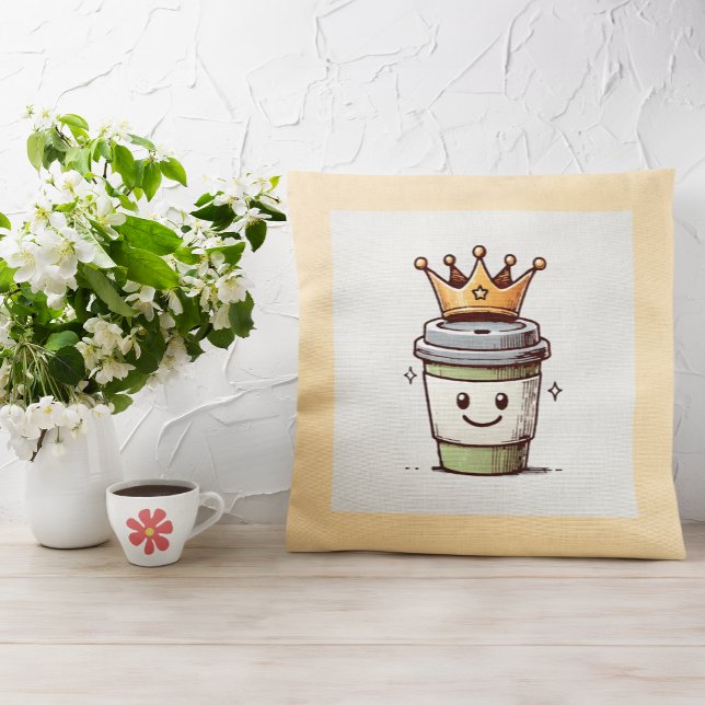 Coffee King Kawaii Kissen (This cute little coffee king is a sweet addition to any room in your home!)
