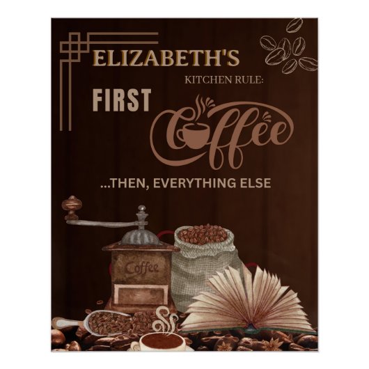 Coffee Kitchen Custom Decor  Poster (Vorderseite)