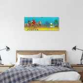 Coffee Label der Wüstenszene Leinwanddruck (Insitu (Schlafzimmer))