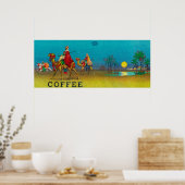 Coffee Label der Wüstenszene Poster (Küche)