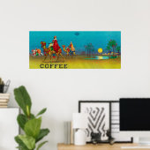 Coffee Label der Wüstenszene Poster (Heimbüro)