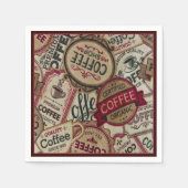 Coffee Labels Collage Napkins Serviette (Vorderseite)