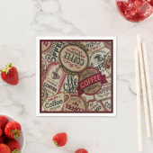 Coffee Labels Collage Napkins Serviette (Beispiel)