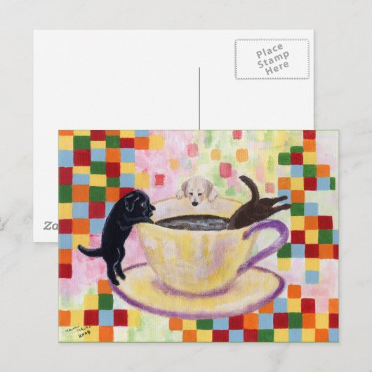 Coffee Labradors Postkarte (Vorne/Hinten)