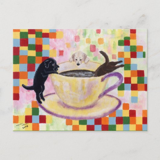 Coffee Labradors Postkarte (Vorderseite)