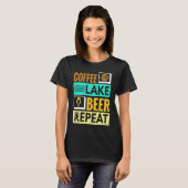 Coffee Lake Beer Repeat! Funny camping T-Shirt (Vorne ganz)