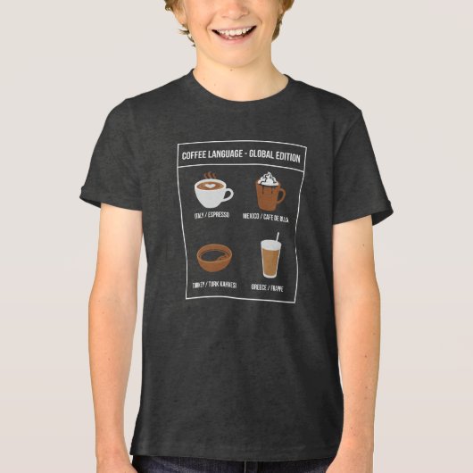 Coffee Language Globale Edition Tri-Blend Shirt (Vorderseite)