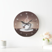 Coffee Latte Kitchen Clock Große Wanduhr (Zuhause)