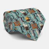 Coffee Latte Lovers Custom Necktie Krawatte (Gerollt)