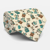 Coffee Latte Lovers Custom Necktie Krawatte (Gerollt)