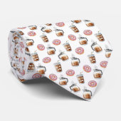Coffee Latte Lovers Custom Necktie Krawatte (Gerollt)
