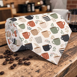 Coffee Latte Lovers Custom Necktie Krawatte