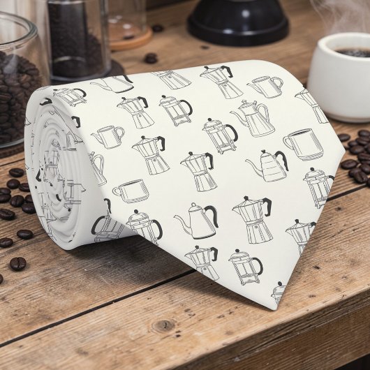 Coffee Latte Lovers Custom Necktie Krawatte