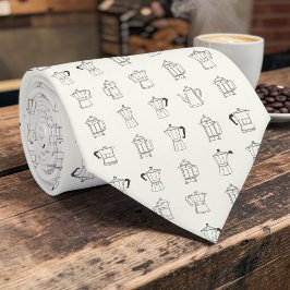 Coffee Latte Lovers Custom Necktie Krawatte