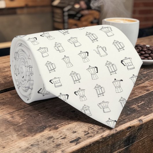 Coffee Latte Lovers Custom Necktie Krawatte