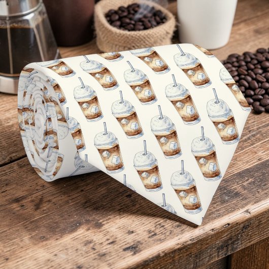 Coffee Latte Lovers Custom Necktie Krawatte