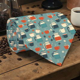 Coffee Latte Lovers Custom Necktie Krawatte