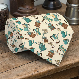 Coffee Latte Lovers Custom Necktie Krawatte