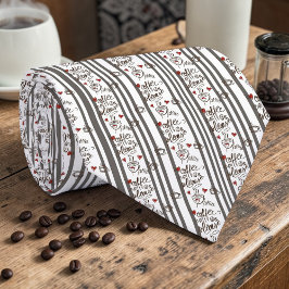 Coffee Latte Lovers Custom Necktie Krawatte