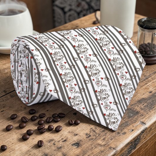 Coffee Latte Lovers Custom Necktie Krawatte