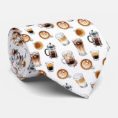 Coffee Latte Lovers Custom Necktie Krawatte (Gerollt)