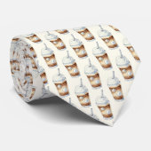 Coffee Latte Lovers Custom Necktie Krawatte (Gerollt)