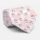 Coffee Latte Pink Custom Necktie Krawatte (Gerollt)