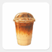 coffee latte quadratischer aufkleber (Vorderseite)