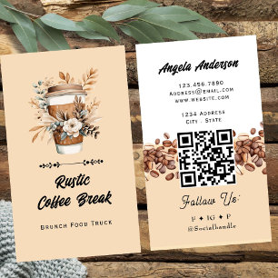 Coffee Latte Trend QR-Code und Website Visitenkarte