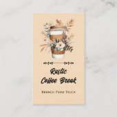 Coffee Latte Trendy QR Code and Website Visitenkarte (Vorderseite)