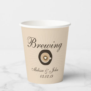 Coffee Latte Wedding Brautparty Thema Pappbecher