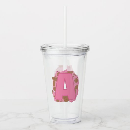 Coffee Letter A: Monogram Initial  Acryltrinkbecher (Vorderseite)