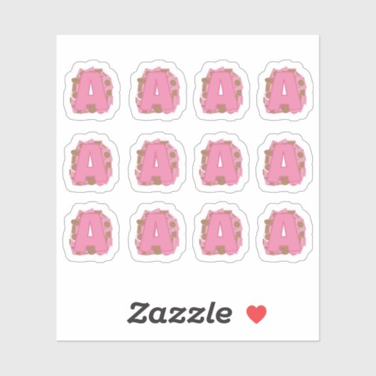 Coffee Letter A: Monogram Initial Sheet Aufkleber (Blatt)