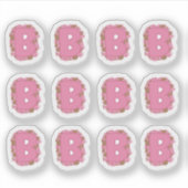 Coffee Letter B: Monogram Initial Sheet Aufkleber (Vorderseite)