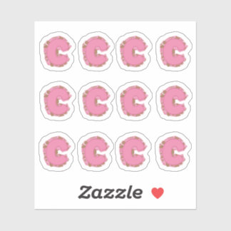 Coffee Letter C: Monogram Initial Sheet Aufkleber