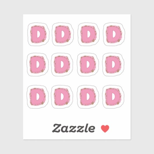 Coffee Letter D: Monogram Initial Sheet Aufkleber (Blatt)