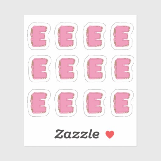 Coffee Letter E: Monogram Initial Sheet Aufkleber (Blatt)