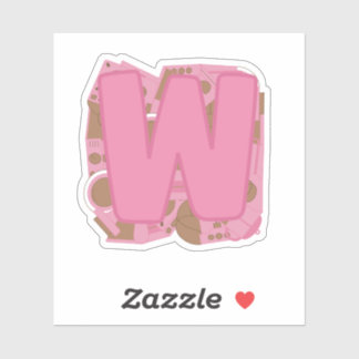 Coffee Letter W: Monogram Initial  Aufkleber