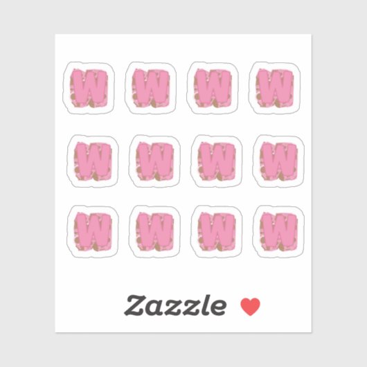 Coffee Letter W: Monogram Initial Sheet Aufkleber (Blatt)