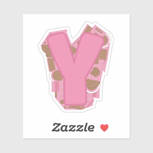 Coffee Letter Y: Monogram Initial  Aufkleber (Blatt)