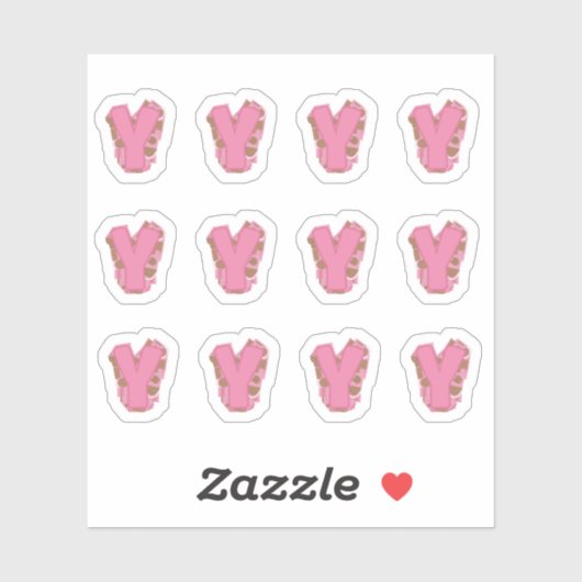 Coffee Letter Y: Monogram Initial Sheet Aufkleber (Blatt)