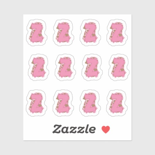 Coffee Letter Z: Monogram Initial Sheet Aufkleber (Blatt)